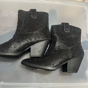 Brand new studded black cowboy booties